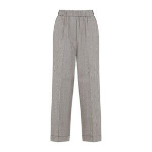 Peserico Brown Linen-Cotton Blend Trousers With Relaxed Fit - NWT